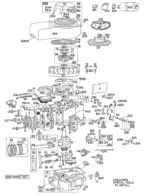 Page A Diagram and Parts List for 142700SERIES  Briggs and Stratton Engine